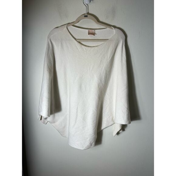 Kerisma Off White Ribbed Poncho Sweater Sz S/M - Picture 1 of 6